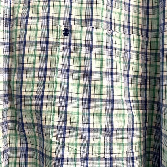 Izod Premium Essentials Plaid Button Down Shirt Blue Teal Size 2XL‎ - Picture 2 of 5